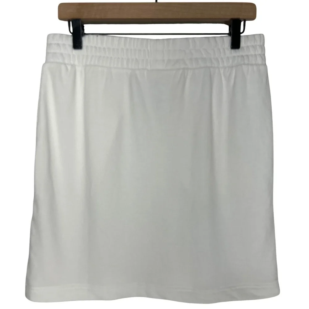 Lou &‎ Grey White French Terry Mini Skirt Size L Poolside Cover Up